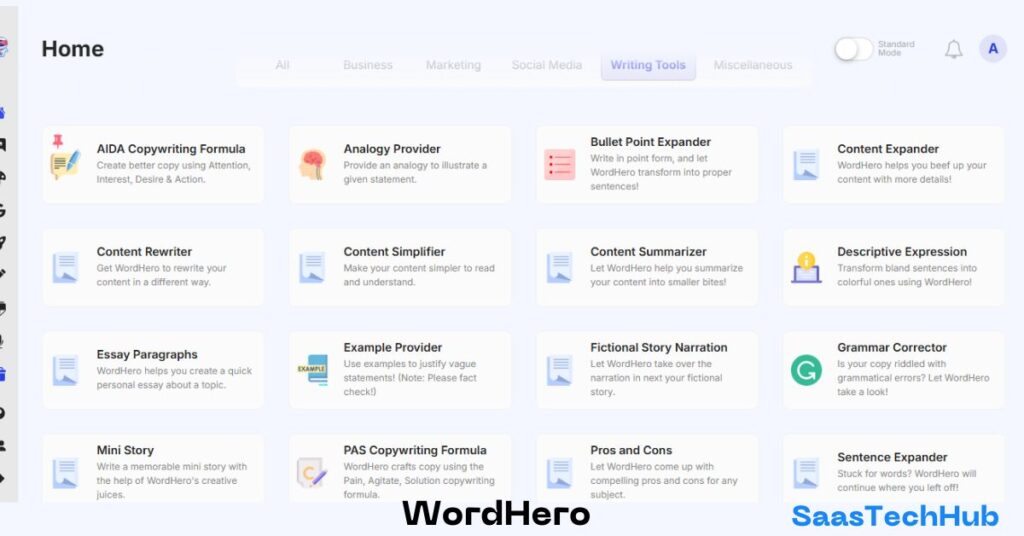 WordHero Writing tools